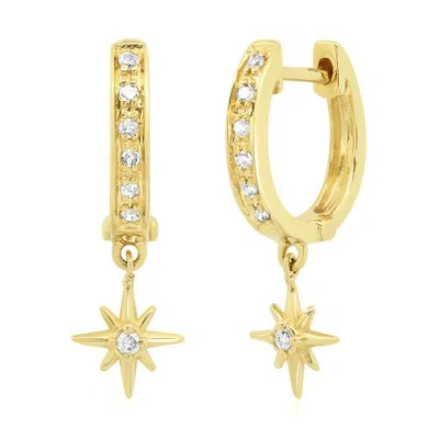 Elliot Young Pave Diamond 14k Gold Huggie Hoop In Yellow