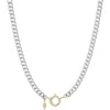 Elliot Young Two Tone Sterling Silver Curb Chain Necklace With 14k Sailer Lock In Silver