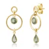 Elliot Young Women's 14k Double Circle Studs In Green/gold In Multi
