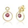 Elliot Young Women's 14k Double Circle Studs In Pink Tourmaline In Multi