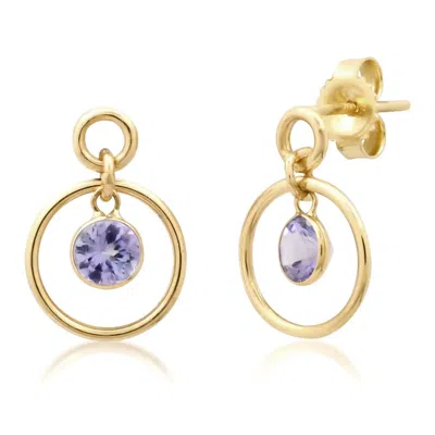 Elliot Young Women's 14k Double Circle Studs In Tanzanite In Multi