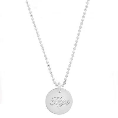 Elliot Young Women's "hope" Disc Necklace In Silver