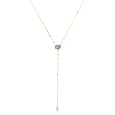 Elliot Young Women's Knife Edge Gemstone Necklace In Tanzanite In Multi