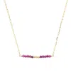 Elliot Young Women's Mini Healing Gem Bar Necklace In Gold/ruby In Multi