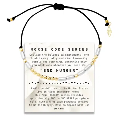Elliot Young Women's "morse Code" Series End Hunger Bracelet In Gold