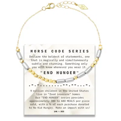 Elliot Young Women's "morse Code" Series End Hunger Chain Bracelet In Gold