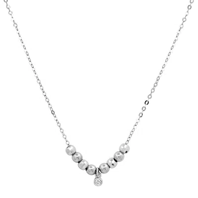 Elliot Young Women's "movable Beaded" Necklace With Diamond Drop In White Gold