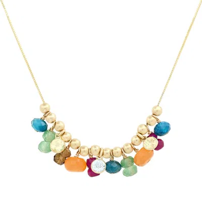 Elliot Young Women's Movable Gemstone Beaded Necklace In Gold/multi