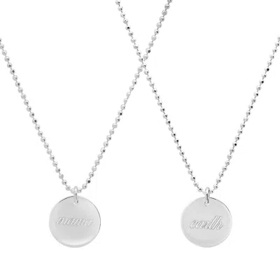 Elliot Young Women's Reversible "mama Earth" Disc Necklace In Silver