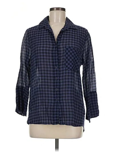 Pre-owned Elliott Lauren 3/4 Sleeve Button Down Shirt In Blue