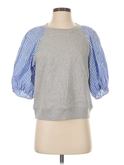 Pre-owned Elliott Lauren 3/4 Sleeve Top Gray Crew Neck Tops