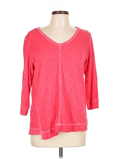 Pre-owned Elliott Lauren 3/4 Sleeve Top Red V Neck Tops