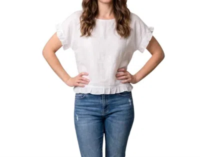 Elliott Lauren At Ease Ruffle Sleeve Top In White