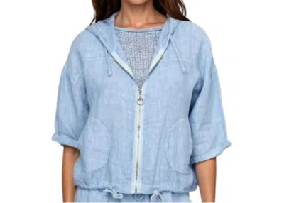 Elliott Lauren At Ease Zip Hoodie In Amalfi Blue