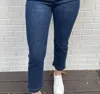 Elliott Lauren Bootcut Jeans With Raw Hem In Navy In Blue