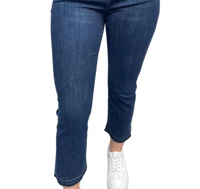 Elliott Lauren Bootcut Jeans With Raw Hem In Navy In Blue