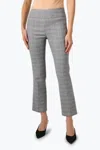 Elliott Lauren Breaking Plaid Pull On Pant In Grey In Grey