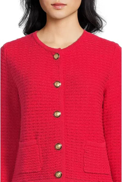 Elliott Lauren Button Front Cardigan In Red