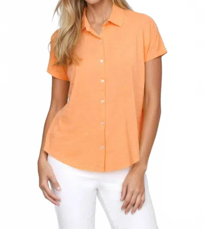 Elliott Lauren Button Front Tee In Creamsicle In Orange