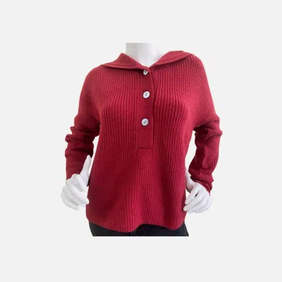 Elliott Lauren Button-up Hooded Sweater In Garnet In Multi