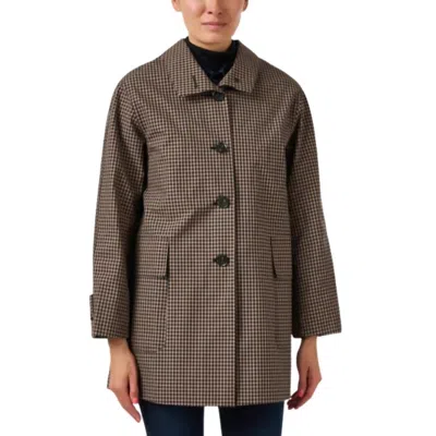 Elliott Lauren Check Please Trench Coat In Black/tan In Multi