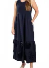 Elliott Lauren Coming Up Roses Dress In Navy In Blue