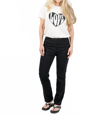 Elliott Lauren Pull-on Ankle Pants With Back Slit Detail In Black
