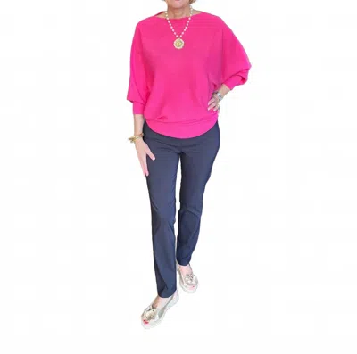 Elliott Lauren Control Stretch Pull-on Ankle Pants In Anthracite In Pink