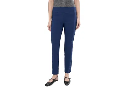 Elliott Lauren Control Stretch Pull-on Ankle Pants With Back Slit Detail In Blue