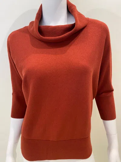 Elliott Lauren Cowl Neck Dolman Sleeve Sweater In Bourbon In Brown