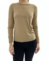 Elliott Lauren Crew Neck Long Sleeves Top In Camel In Brown