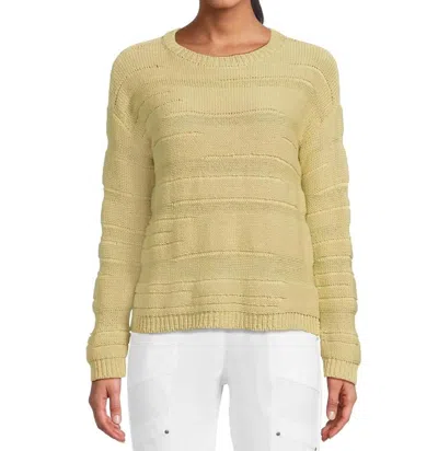 Elliott Lauren Crew Neck Sweater In Sage In Yellow