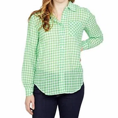 Elliott Lauren Day Button Front Shirt In Green