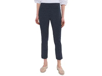 Elliott Lauren Dot To Dot - Elastic Waist Pull On Crop Pant With Side Vent In Blue