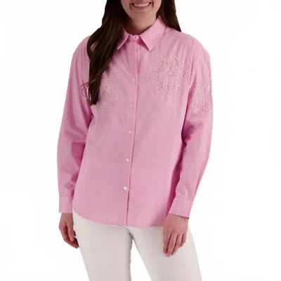 Elliott Lauren Embellished Stripe Shirt In Pink