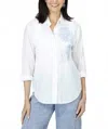 Elliott Lauren Juana Embroidered Button Down Shirt In White In White