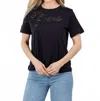 Elliott Lauren Eyelet Tee In Black In Black
