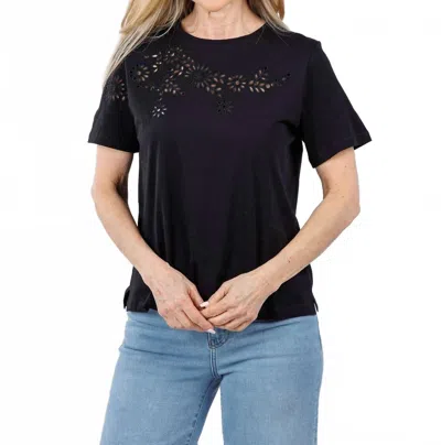 Elliott Lauren Eyelet Tee In Black
