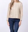 Elliott Lauren Foiled Cable Sweater In Gold In Gold