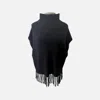 Elliott Lauren Fringe Poncho In Black In Black