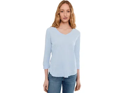 Elliott Lauren Garment Dye Tees - V-neck 3/4 Sleeve T-shirts In Blue