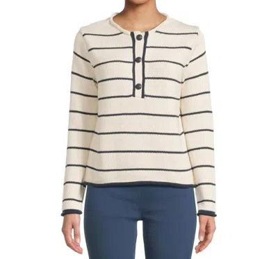 Elliott Lauren Get In Line Top In Navy/ White In Blue