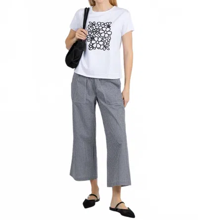 Elliott Lauren Gingham Patch Pocket Pull-on Pants In Black/white