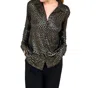 Elliott Lauren Gold Digger Lurex Shirt In Black In Black