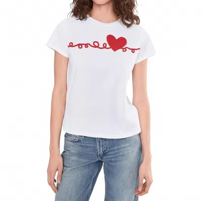 Elliott Lauren Heart Embroidered Tee In White