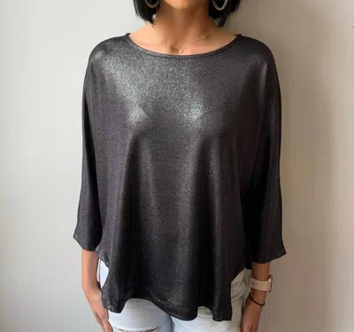 Elliott Lauren High Side Relaxed Blouse In Blue Shimmer In Multi