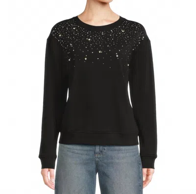 Elliott Lauren Jewel Long Sleeve Sweater In Black