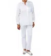Elliott Lauren Juana Embroidered Button Down Shirt In White