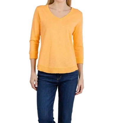 Elliott Lauren Knit Combo Top In Saffron In Orange