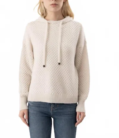 Elliott Lauren Knit Hoodie Sweater In Pearl In White